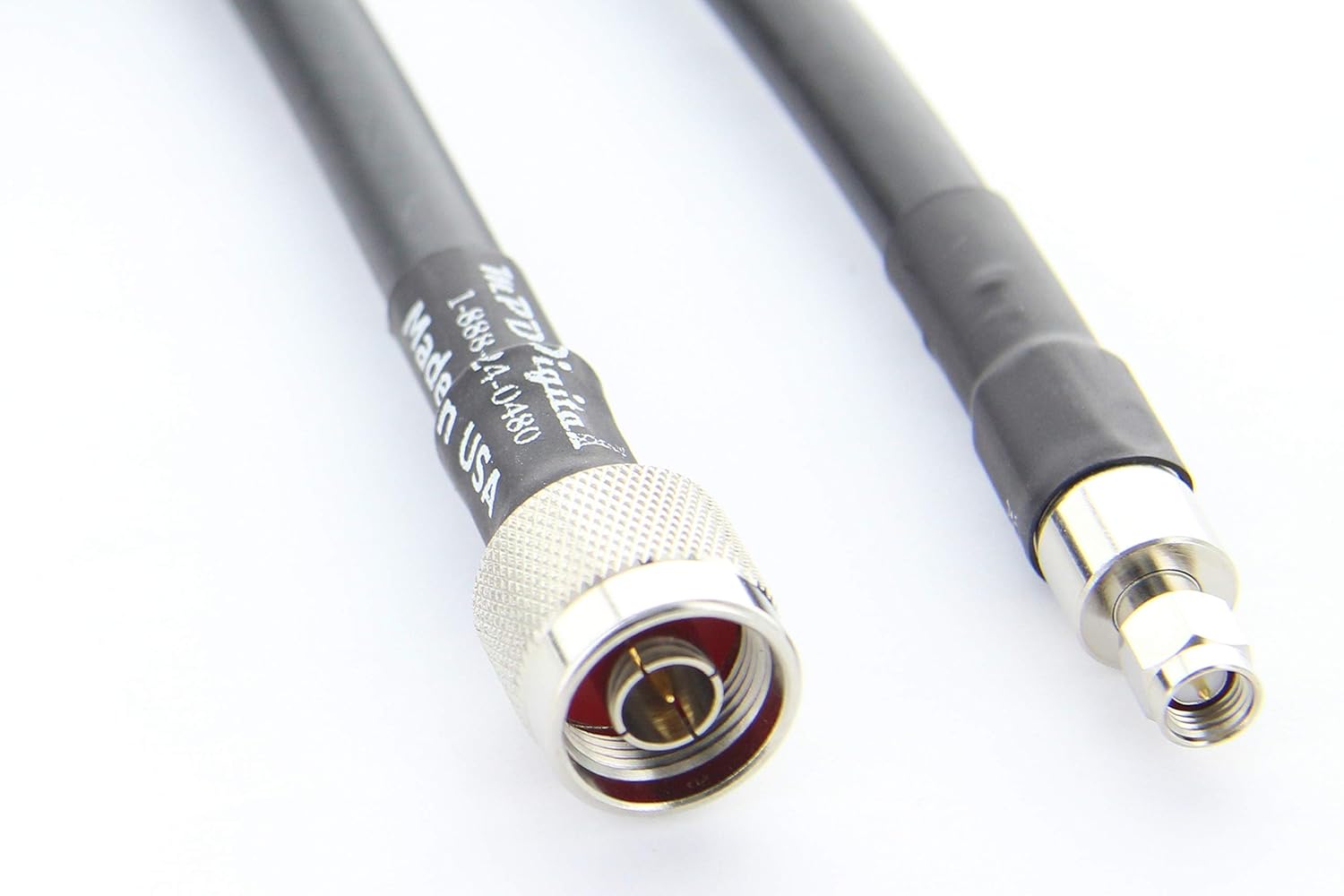 50 Ohm Black Coaxial Cable with N Male and SMA Male Connectors (5 ft) J339565