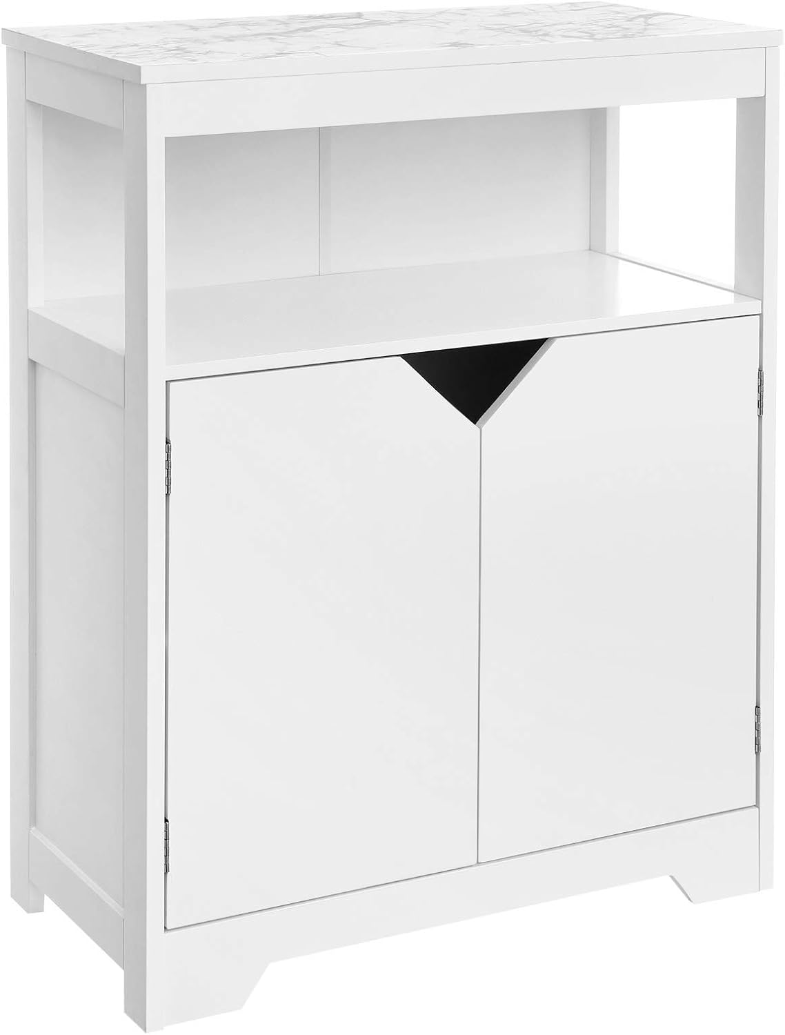 Rustic Brown Bookshelf with 3 Shelves and 2 Doors K906263