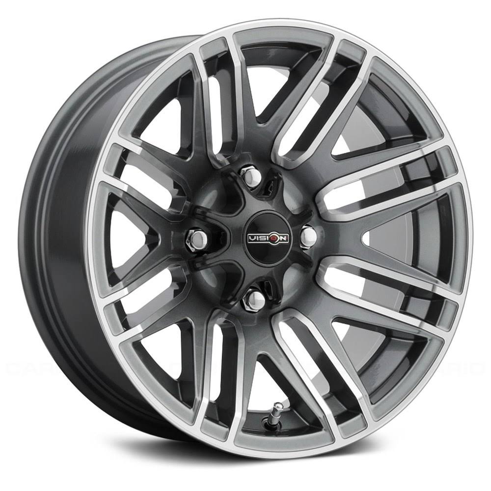 12x8 4x110 -61mm Gunmetal Machined Wheel S39659