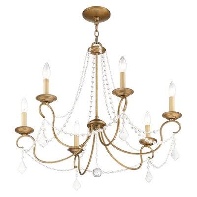 Antique Gold Leaf Crystal Chandelier L711621