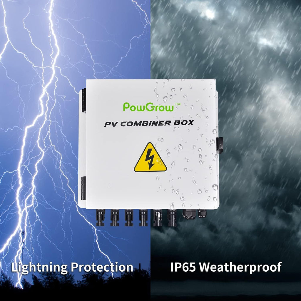6 String Solar Combiner Box with 15A Fuse, Surge Protective Device, 63A Circuit Breaker P8708