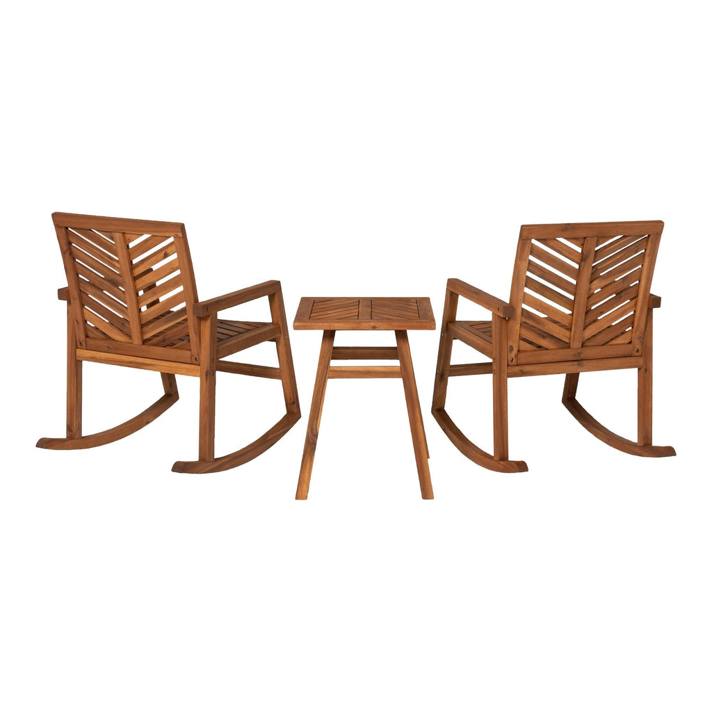 3-Piece Acacia Chevron Dining Set V27898