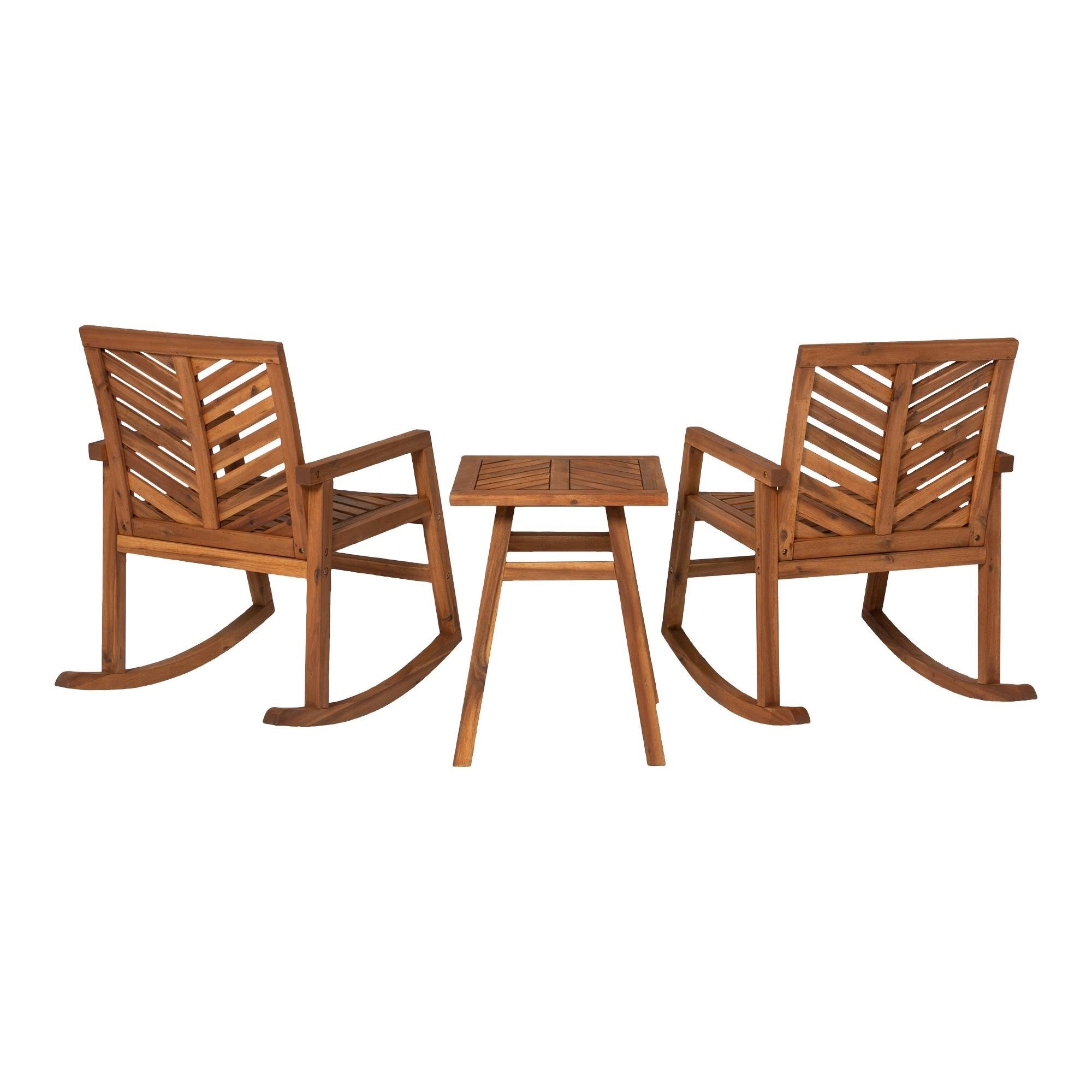 3-Piece Acacia Chevron Dining Set V27898