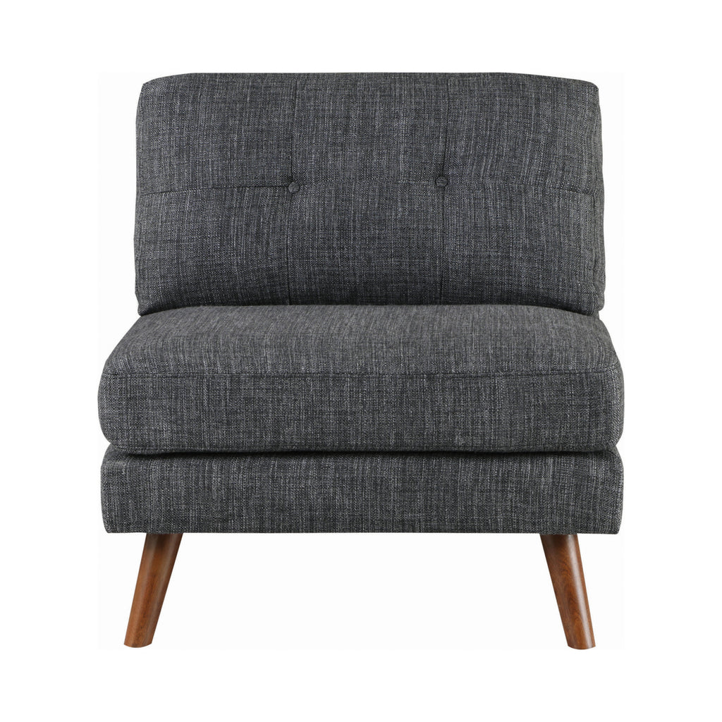 Dark Gray Fabric Armless Chair with Splayed Legs D338285