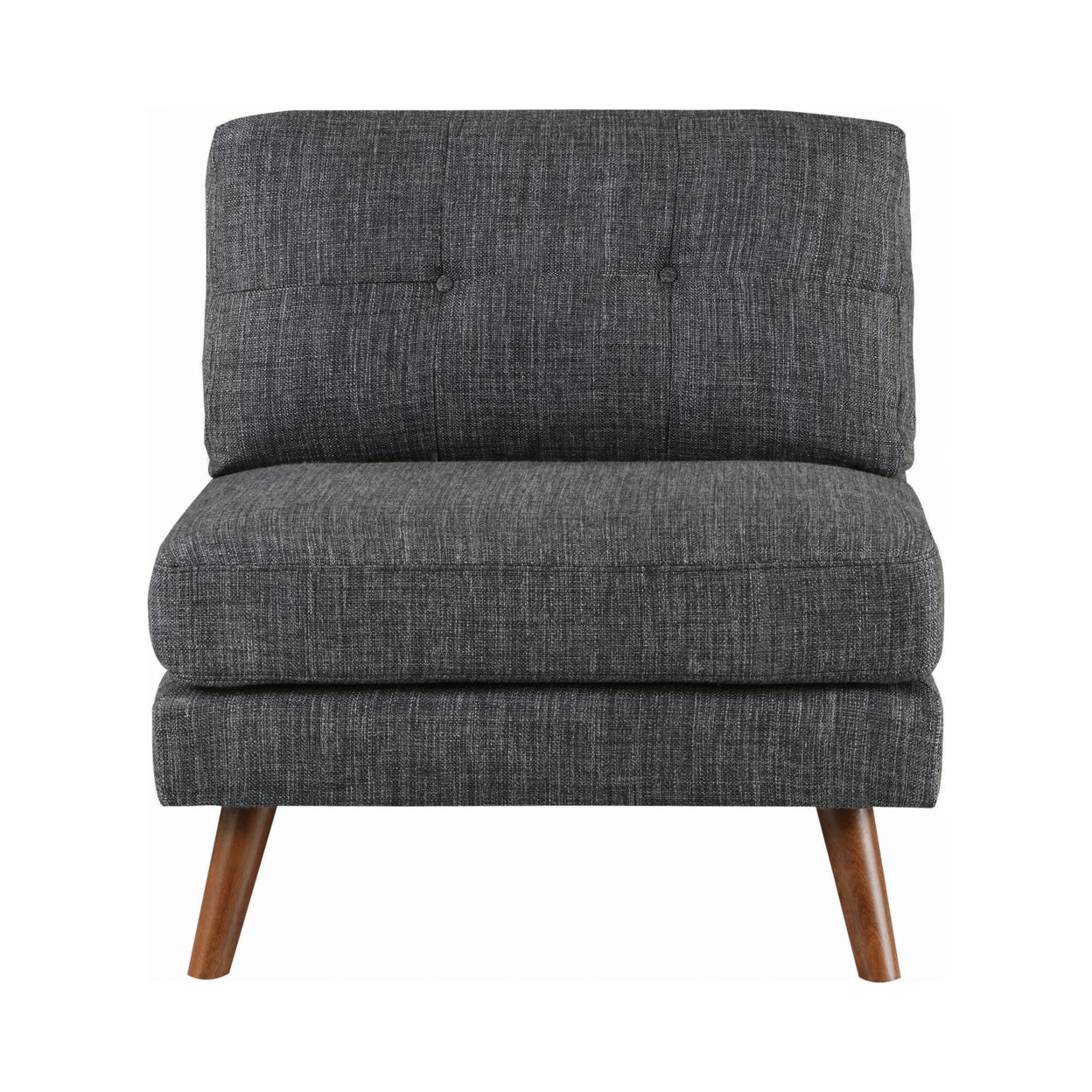 Dark Gray Fabric Armless Chair with Splayed Legs D338285