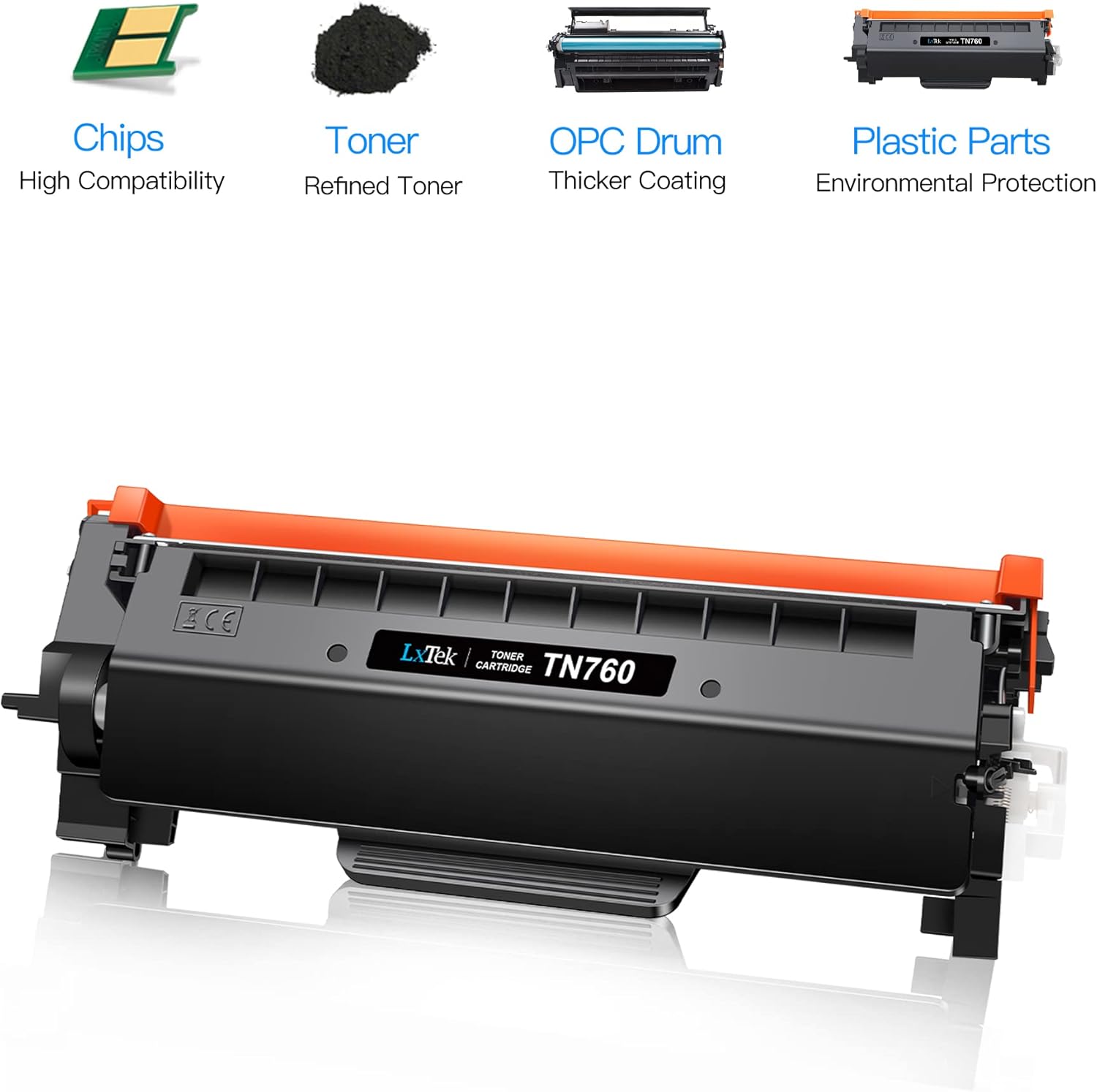Compatible Toner Cartridge Replacement for Brother TN760 TN730 (Black, 4 Pack) M777