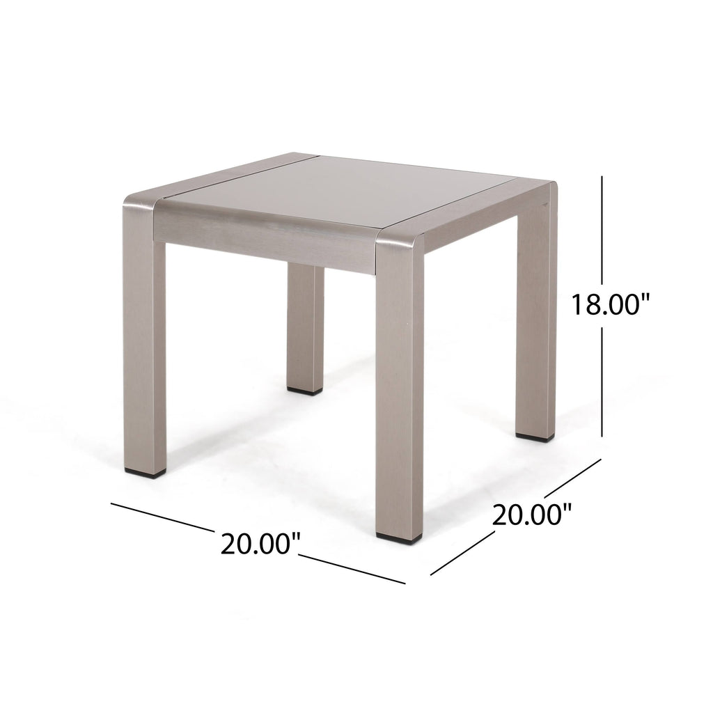 White Finish Matte White Aluminum Side Table (Set of 2) S643