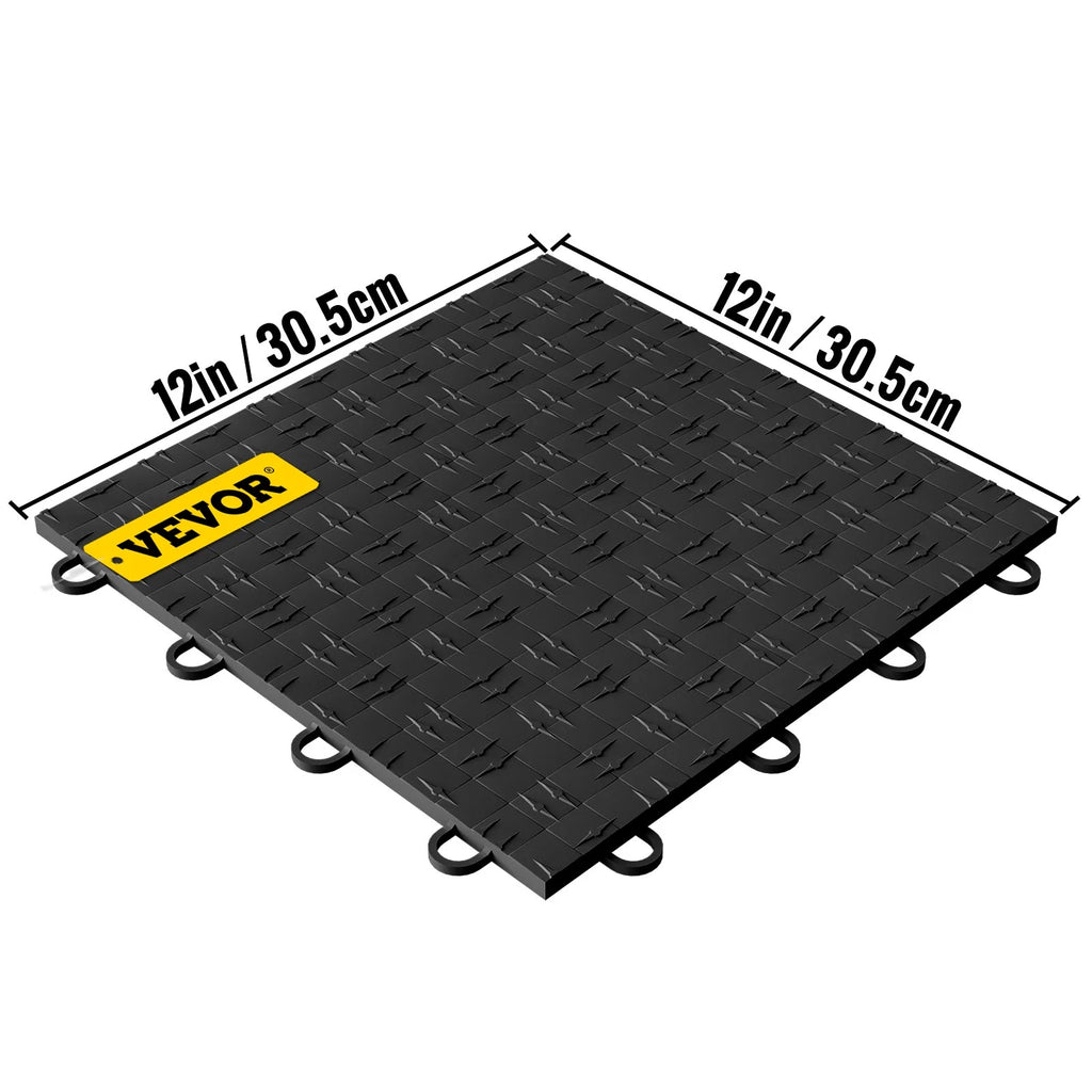 Black Interlocking Garage Floor Tiles N3696