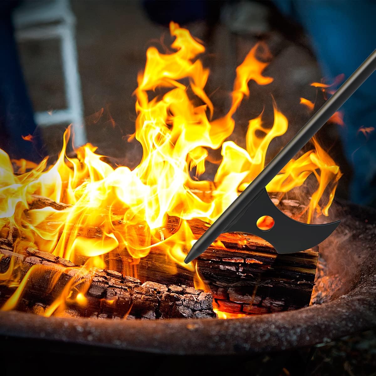 Adjustable Fire Pit Grabber Poker and 26 Log Grabber Fireplace Tongs K931