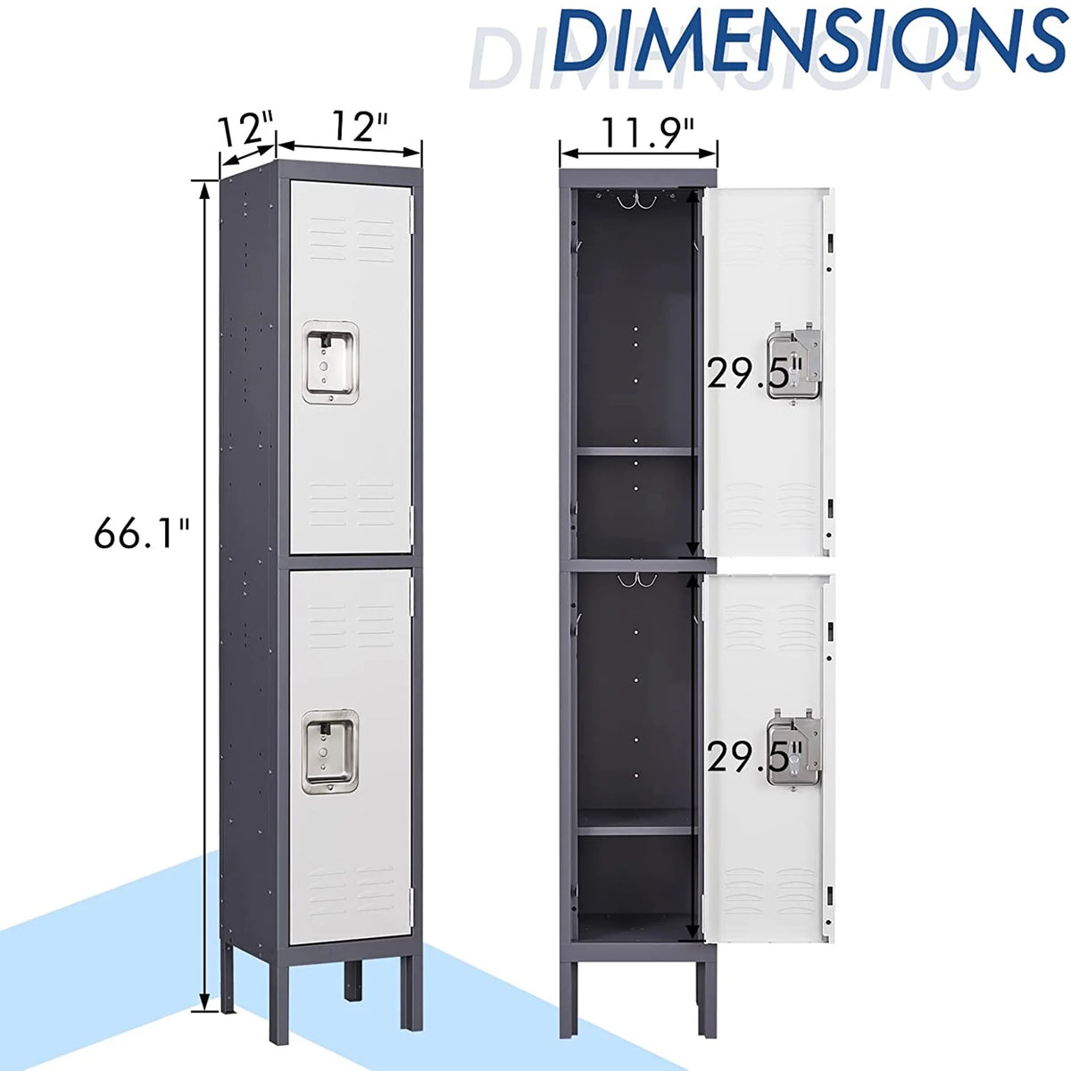 2-Tier Steel Locker Cabinet with Louvers M860