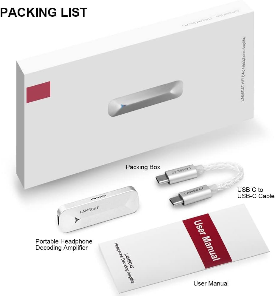 USB DAC Portable Headphone Amplifier with Type C Output (3.5mm) W23359