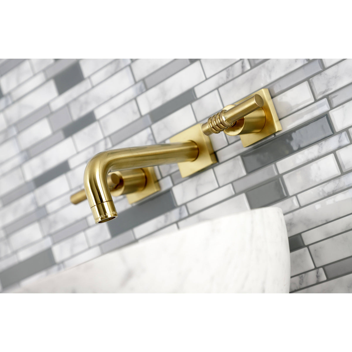 Brushed Nickel Wall Mount Bathroom Faucet O33973