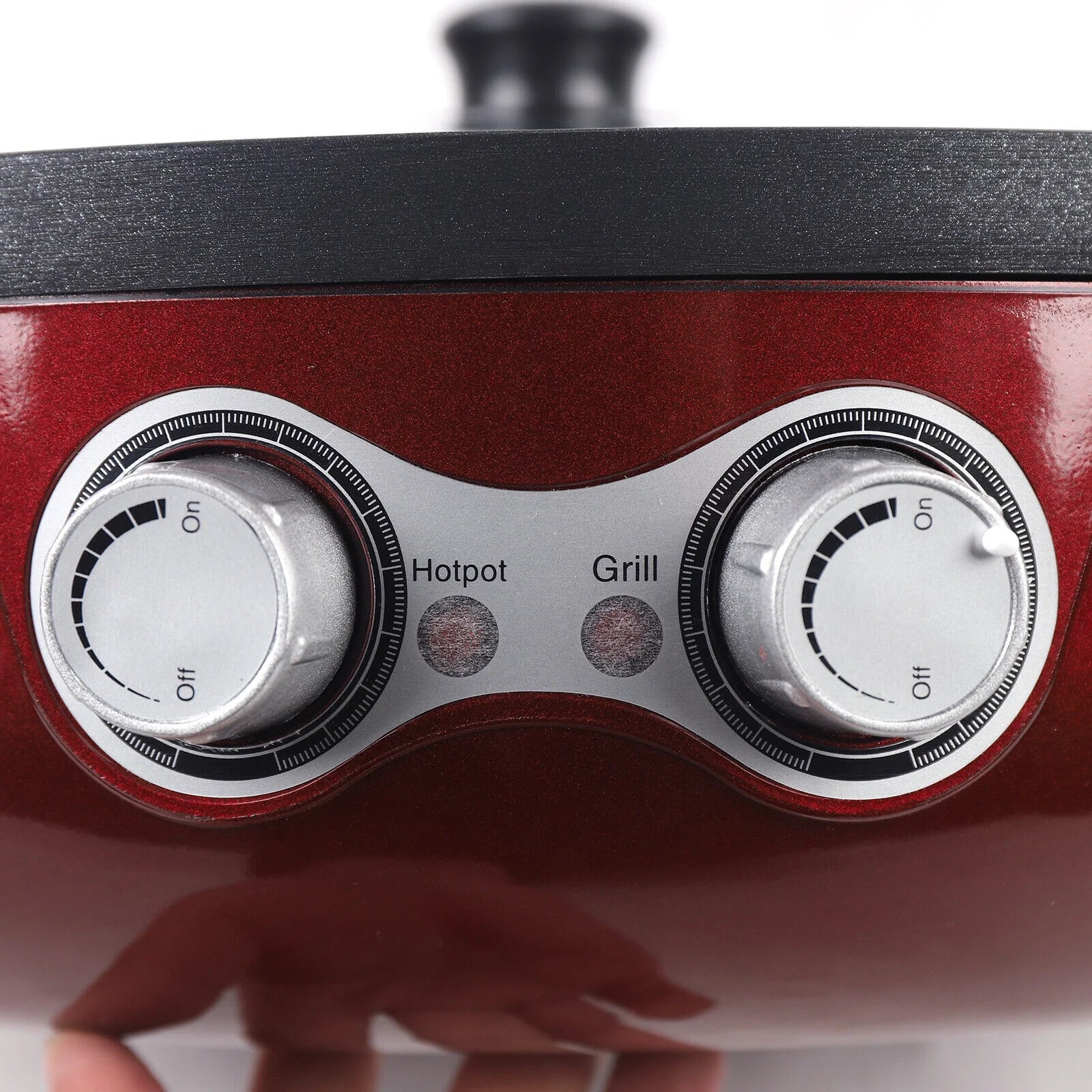 Red 2-in-1 Electric Smokeless Grill Hot Pot 2200W S240