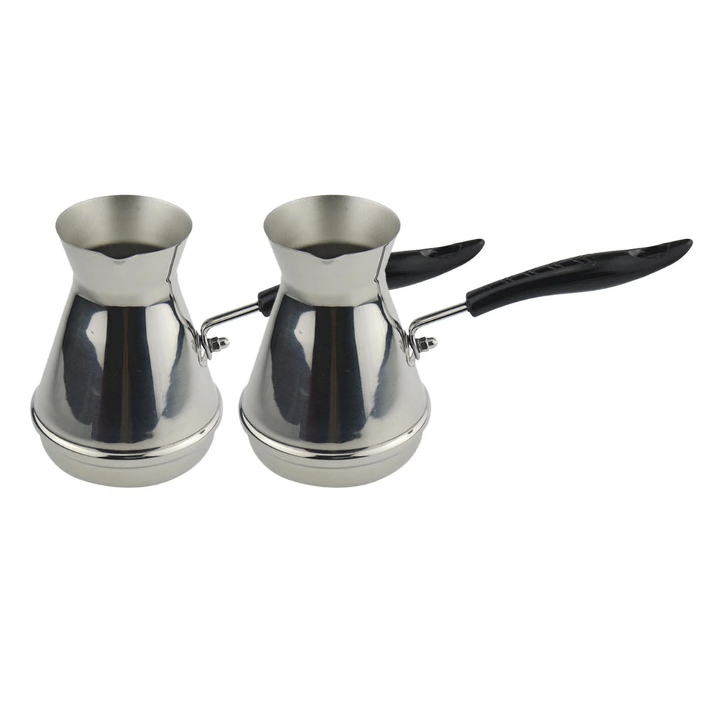 2 Pcs Stainless Steel Turkish Coffee Pot 17oz H380948