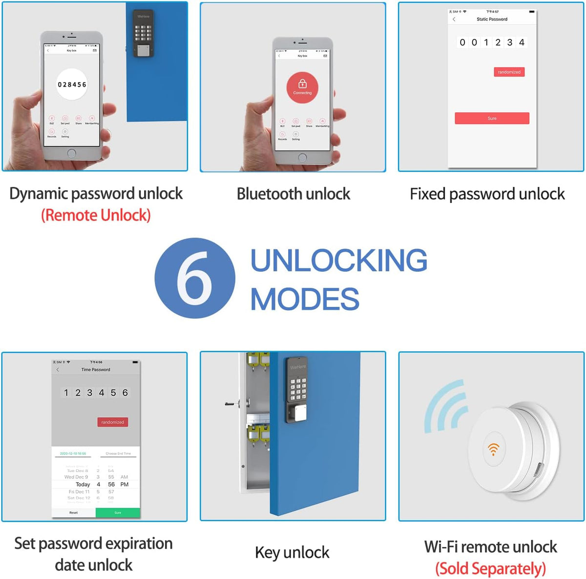 Key Lock Box 16 Keys Metal Wall Mount Digital Combination Lock Box Pack of 2 G566
