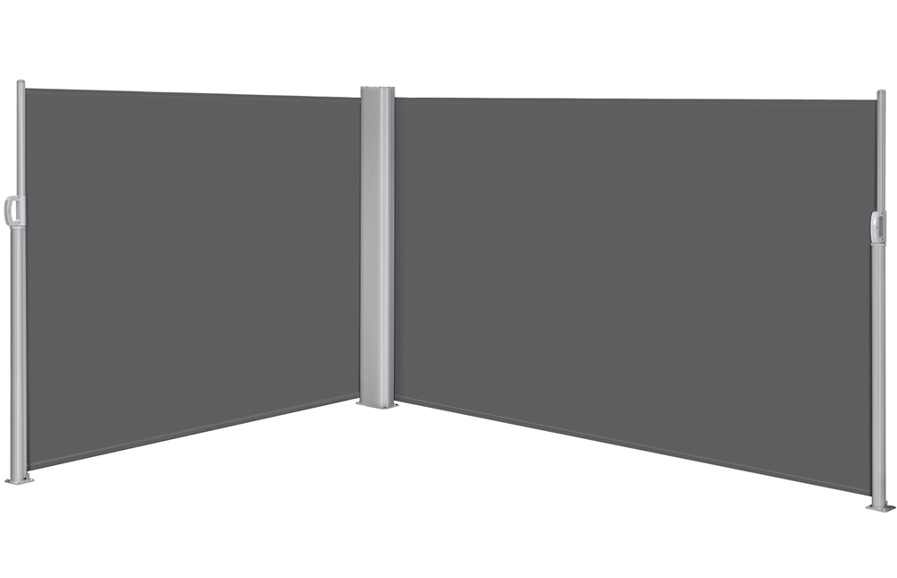 Dark Gray Retractable Screen Awning for Patio Garden K541