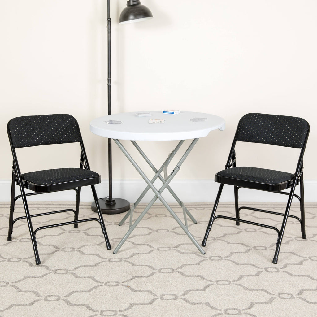 2 Pack Fabric Metal Folding Chair - Brown Patterned Y3875
