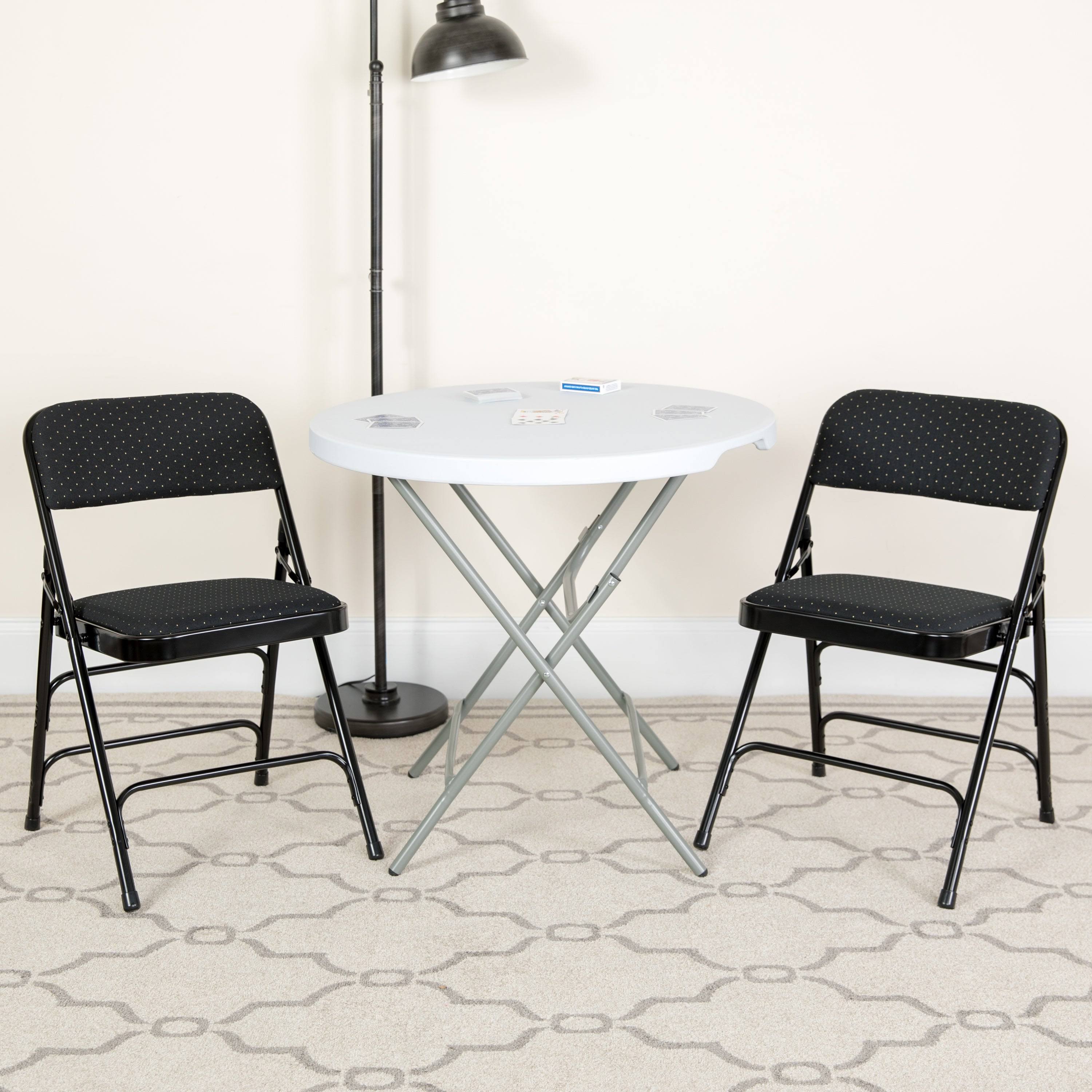 2 Pack Fabric Metal Folding Chair - Brown Patterned Y3875