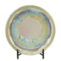 18" Blue and Beige Ceramic Charger with Stand E727