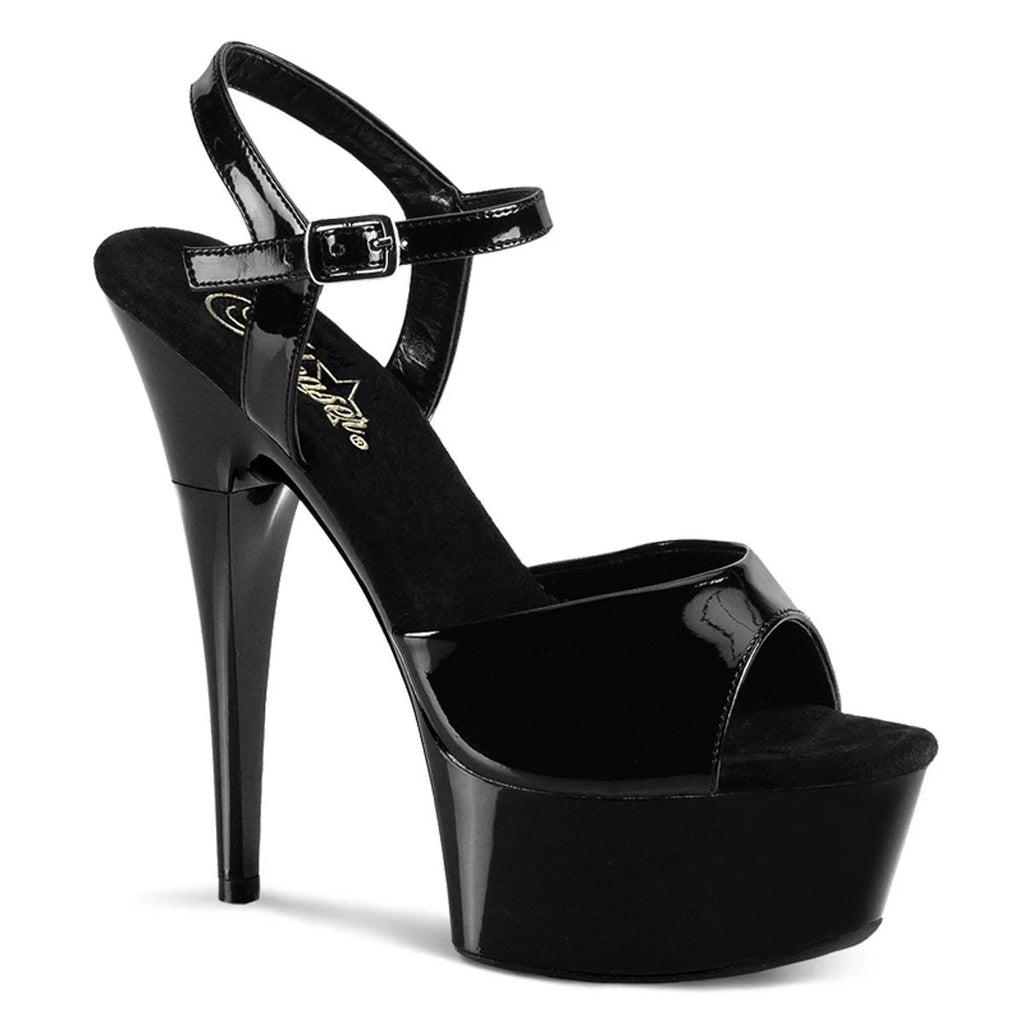 Black Patent Clear Platform Heels H522