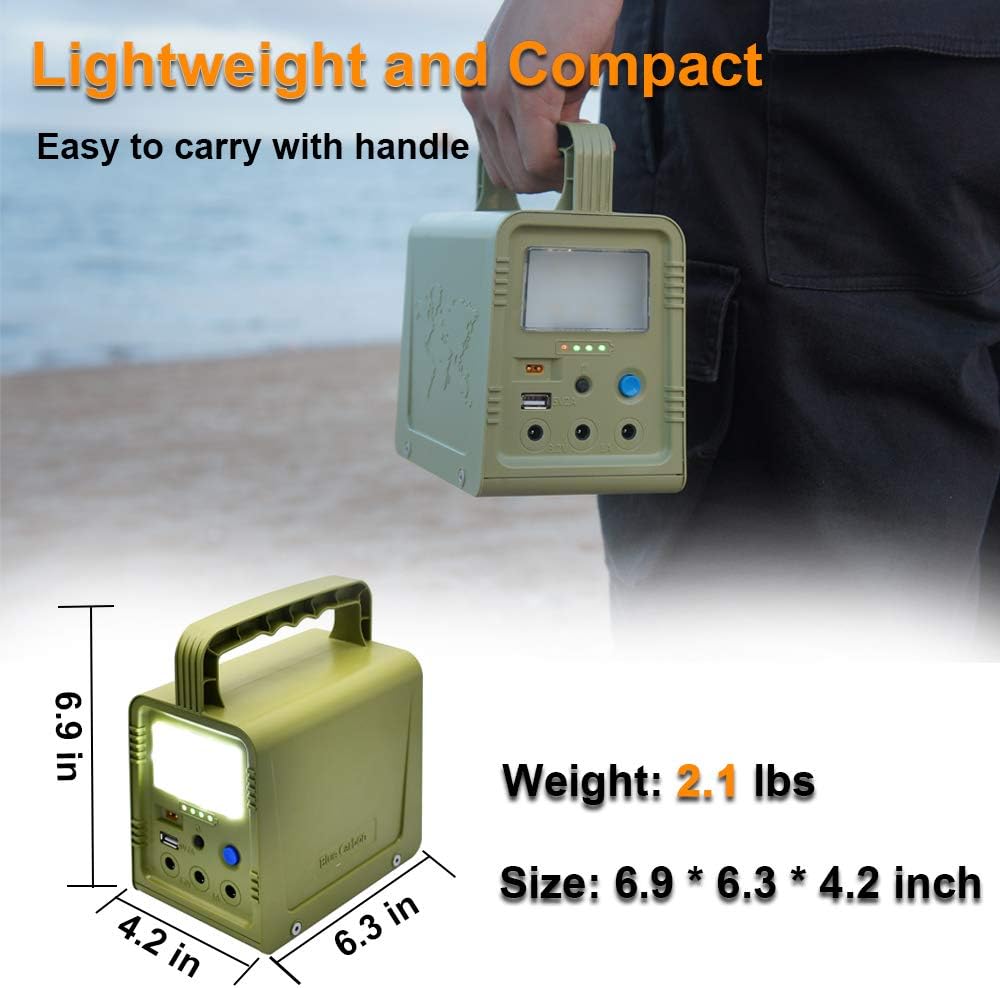 Portable Power Station with 18W Solar Panel, USB DC Outlets B172