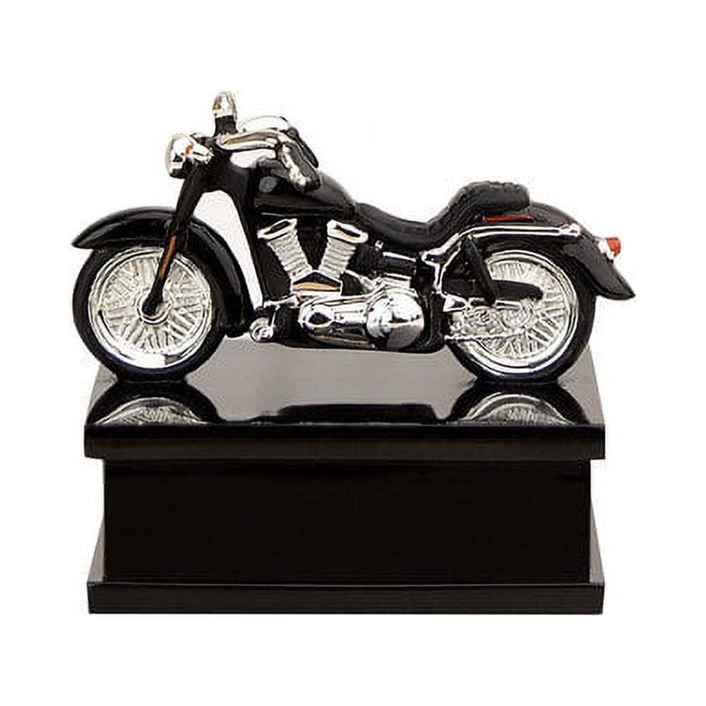 Mini Black & Chrome Motorcycle Keepsake Urn B35775