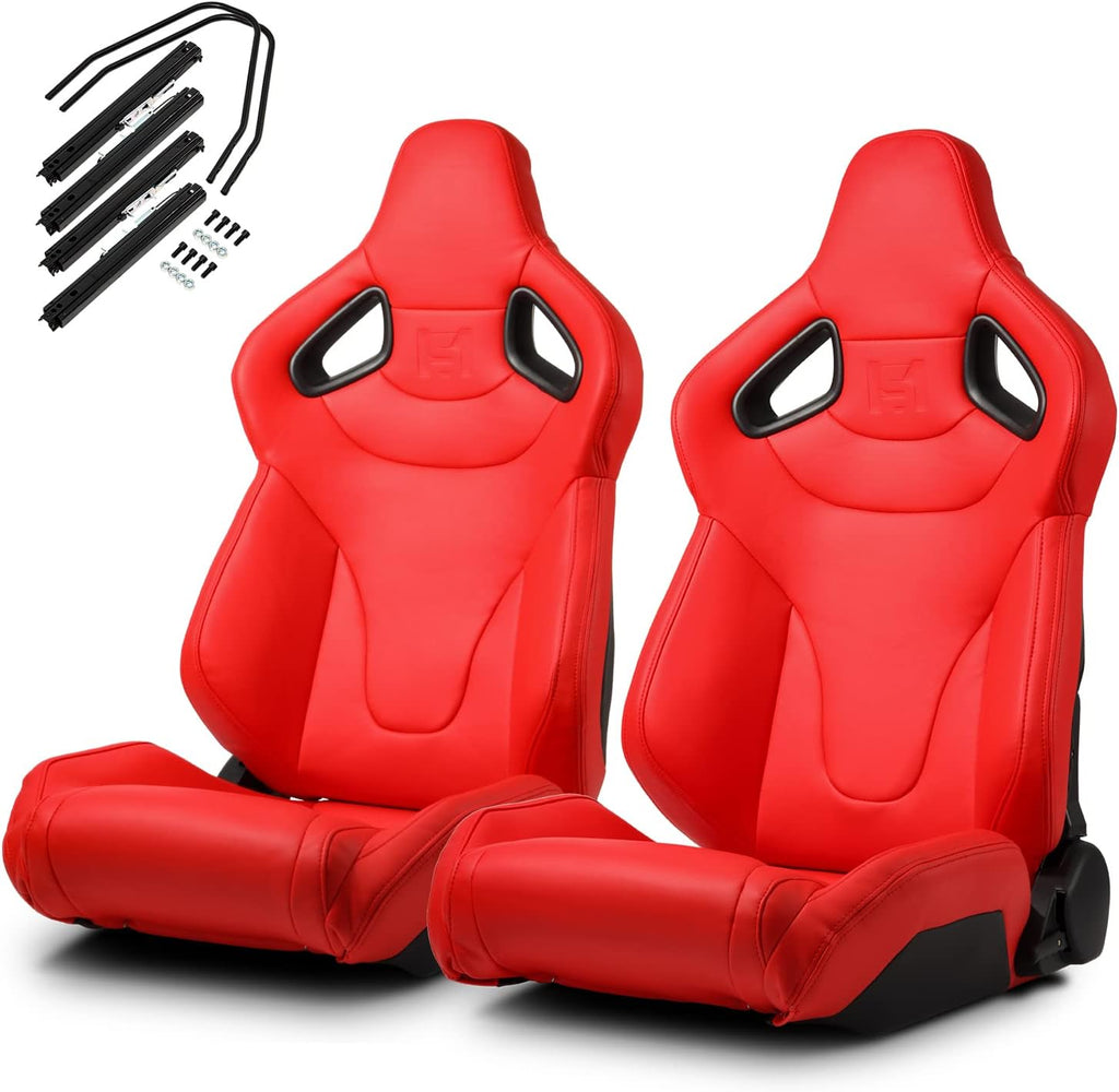 Black PVC Racing Seats with Slider L711