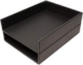 Stackable Leatherette Paper Trays Desk Organizer K132
