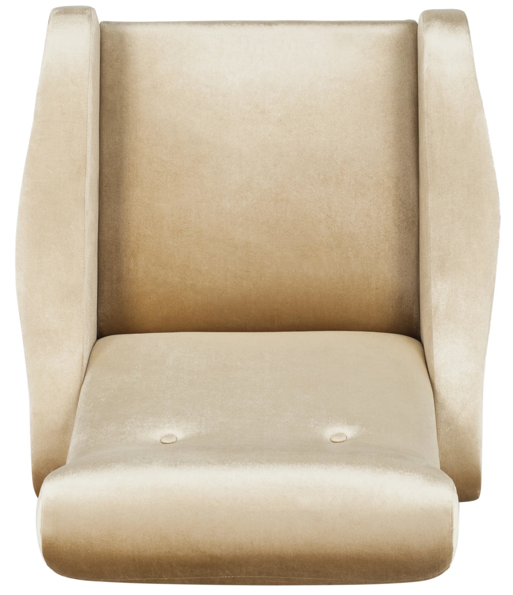 Camel Velvet Accent Chair Y66934