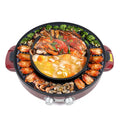 Red 2-in-1 Electric Smokeless Grill Hot Pot 2200W S240