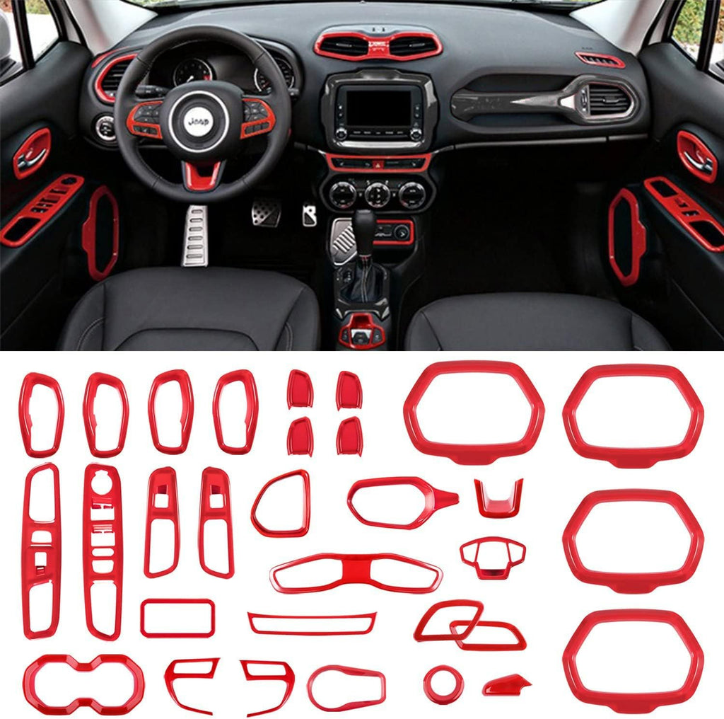 31 Pcs Car Interior Accessories Red Trim Cover X667215
