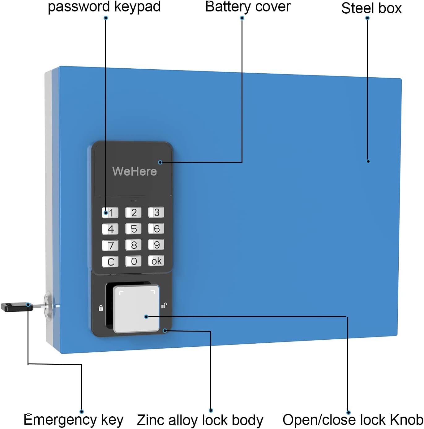 Key Lock Box 16 Keys Metal Wall Mount Digital Combination Lock Box Pack of 2 G566