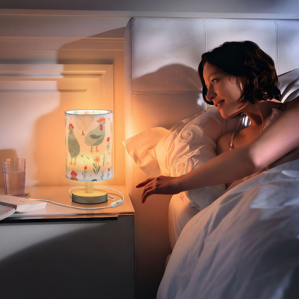 Retro Cylinder Bedside Table Lamp with USB Charging Port P2117