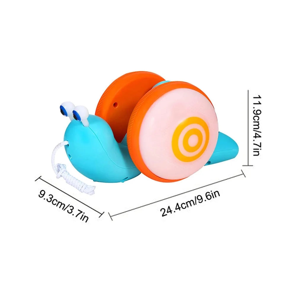 Colorful Light Music Push Pull Snail Toddler Toy T2184