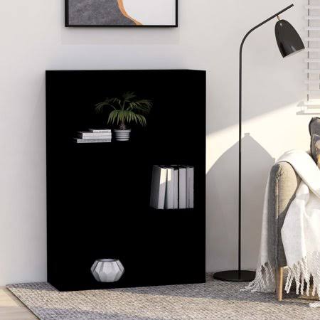 3-Tier Book Cabinet Black Chipboard B39950