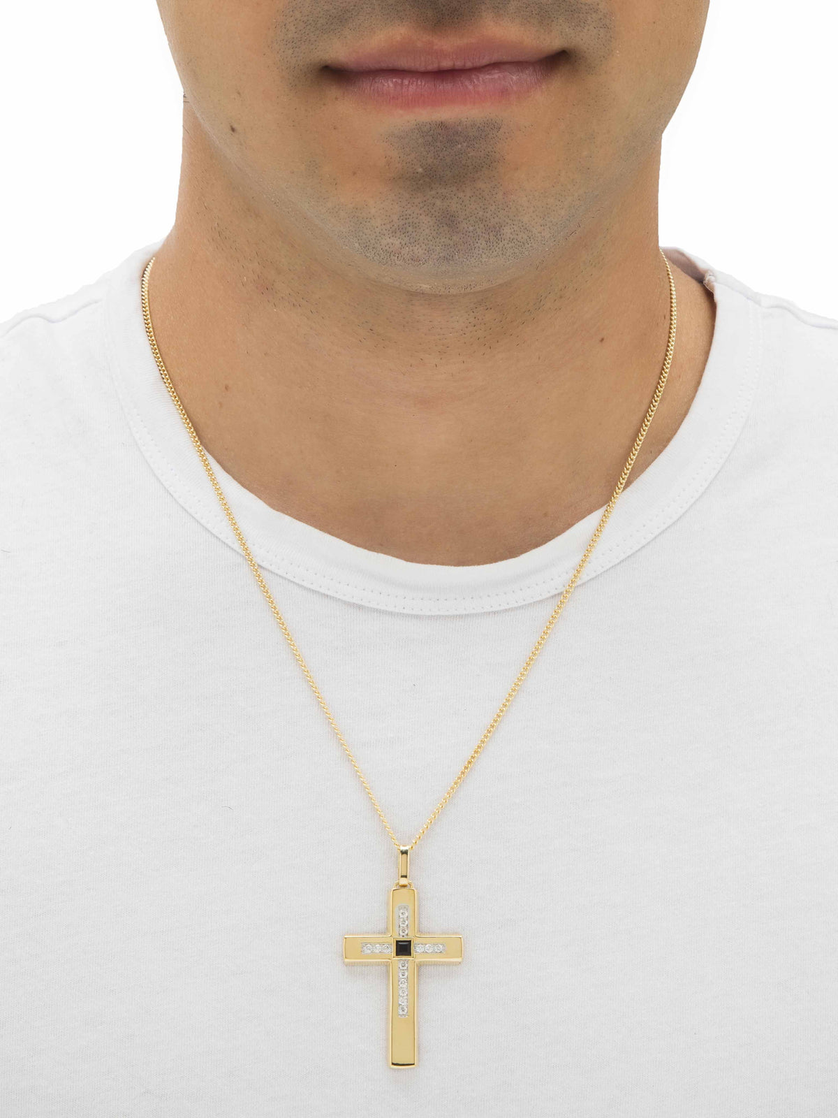 Gold-Plated 22" Cross Pendant Necklace K16082