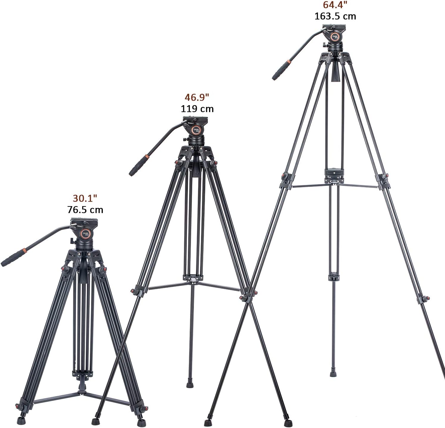 Heavy Duty 64 inches Aluminum Video Tripod with Fluid Head V1299