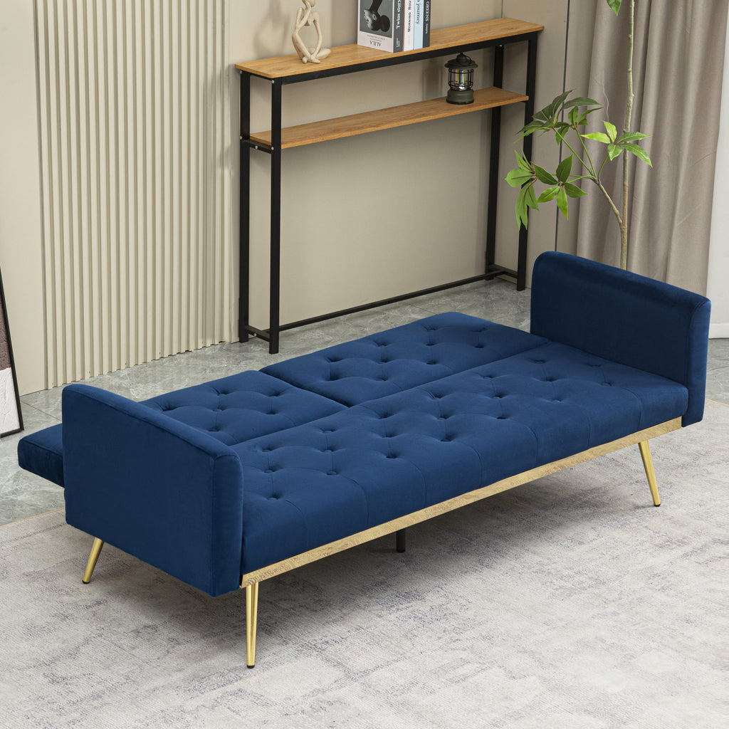 Adjustable Futon Sofa Bed with 2 Pillows E7912