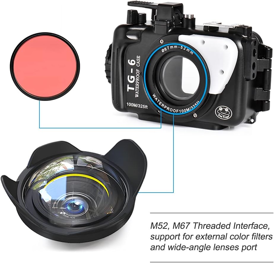 Black Aluminum Underwater Housing for Olympus TG-6 P5630