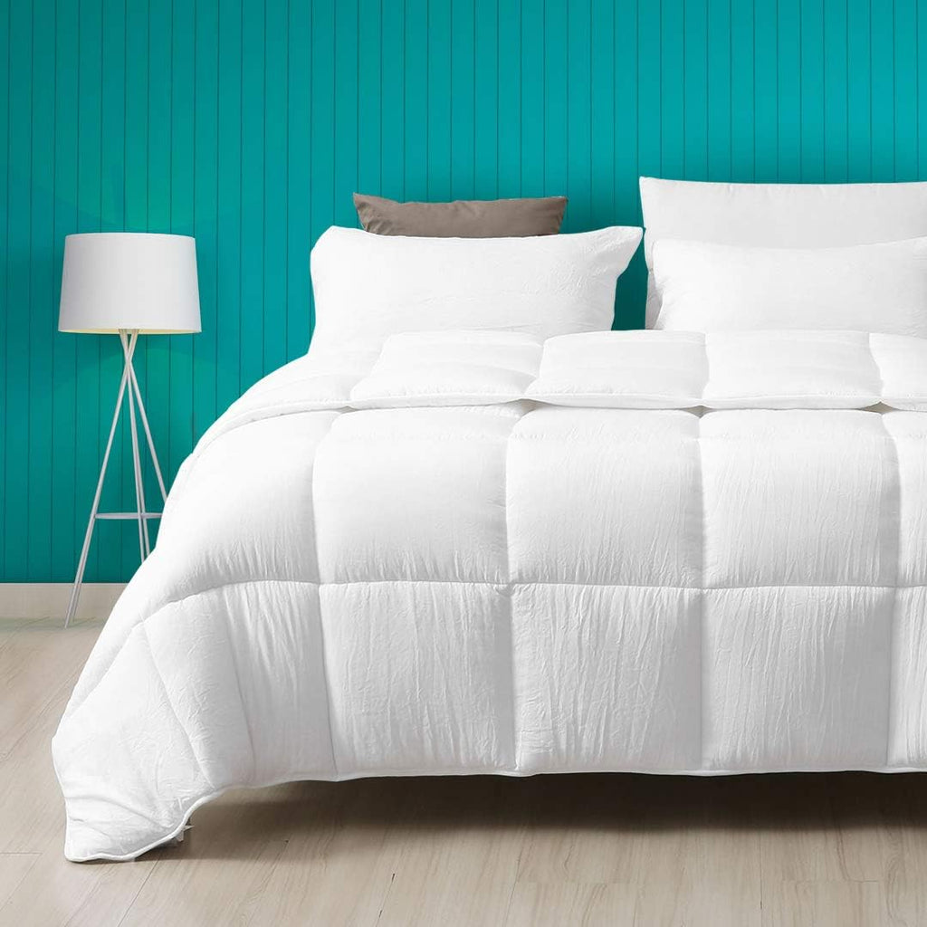 Full/Queen Size Navy Blue/Light Grey Reversible Down Alternative Comforter Q4143