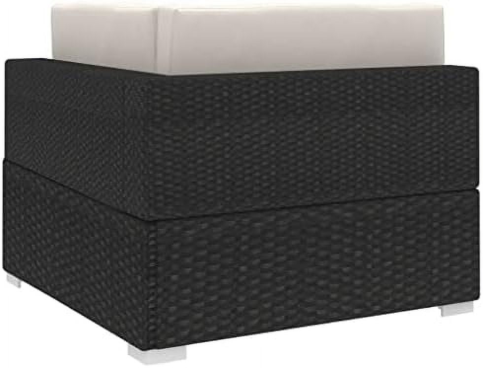 Gray Poly Rattan Sectional Corner Chair with Cushions J770705