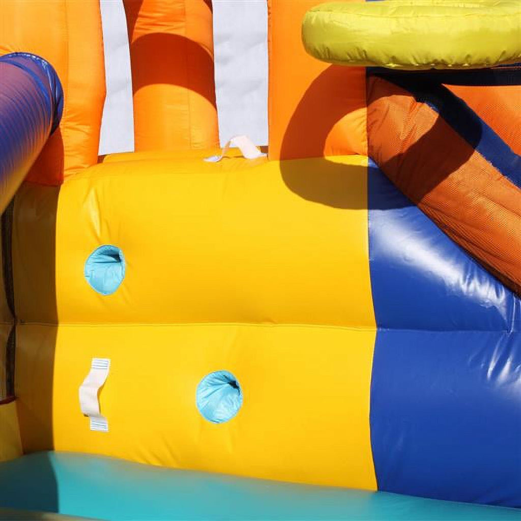 Inflatable Bounce House Slide Bouncer with Basketball Hoop Climbing Wall A814118