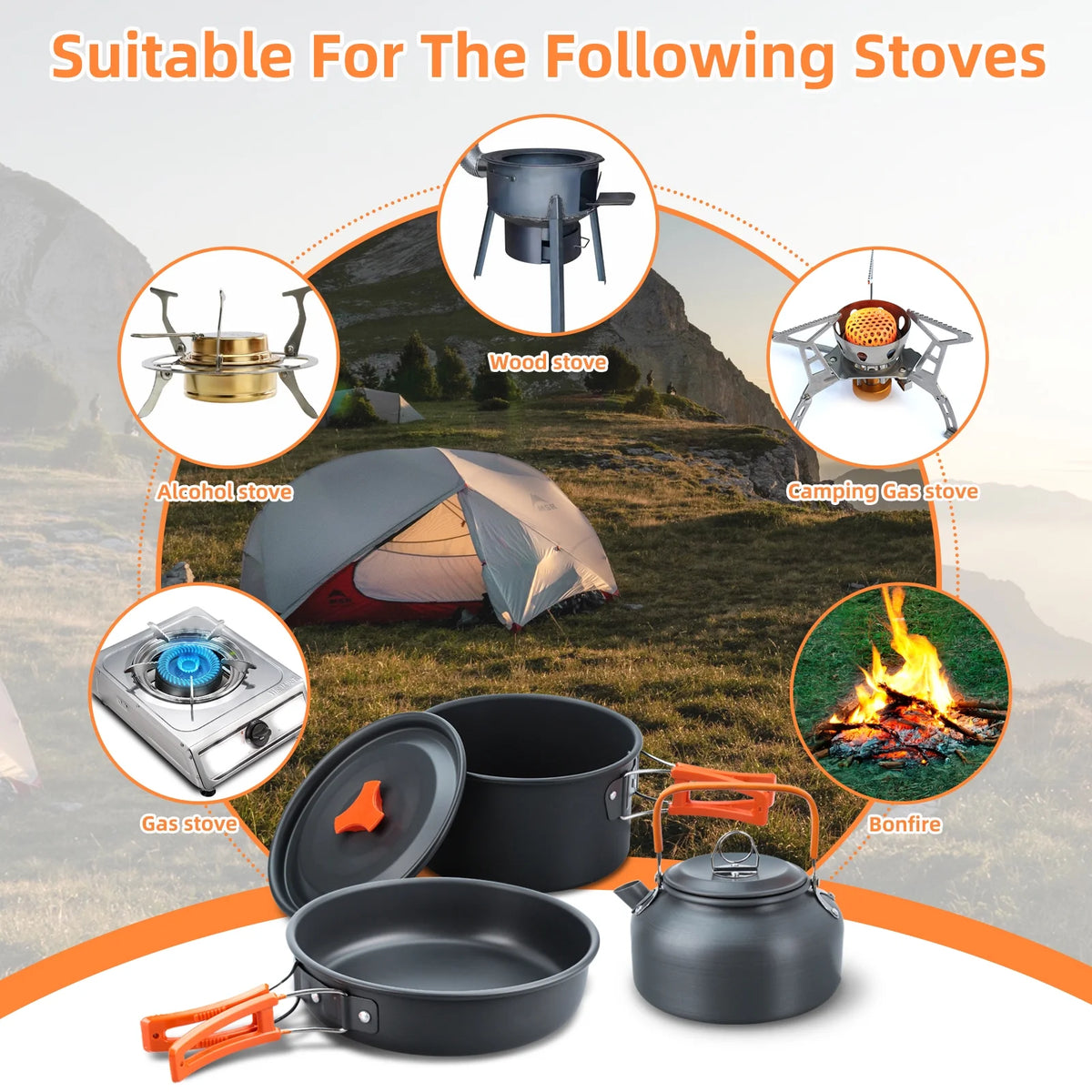 16pcs Camping Cookware Set O49811