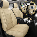Beige Leather Full Set Car Seat Covers with Backseat Organizer A723125