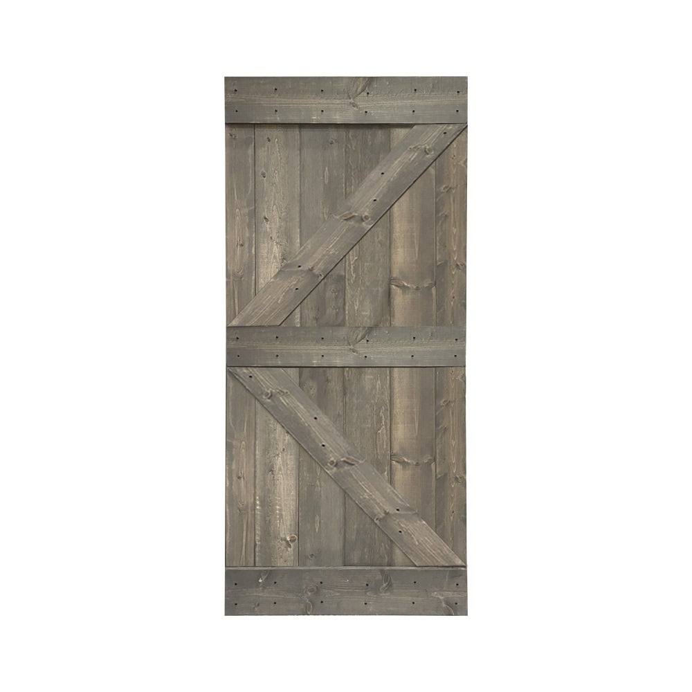 Espresso Solid Knotty Pine Wood Interior Sliding Barn Door Slab F92451