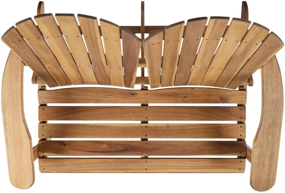 Natural Stained Acacia Wood Adirondack Loveseat B220