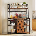 6-Tier Kitchen Microwave Oven Stand with Storage Cabinet and Wine Shelf Z10341
