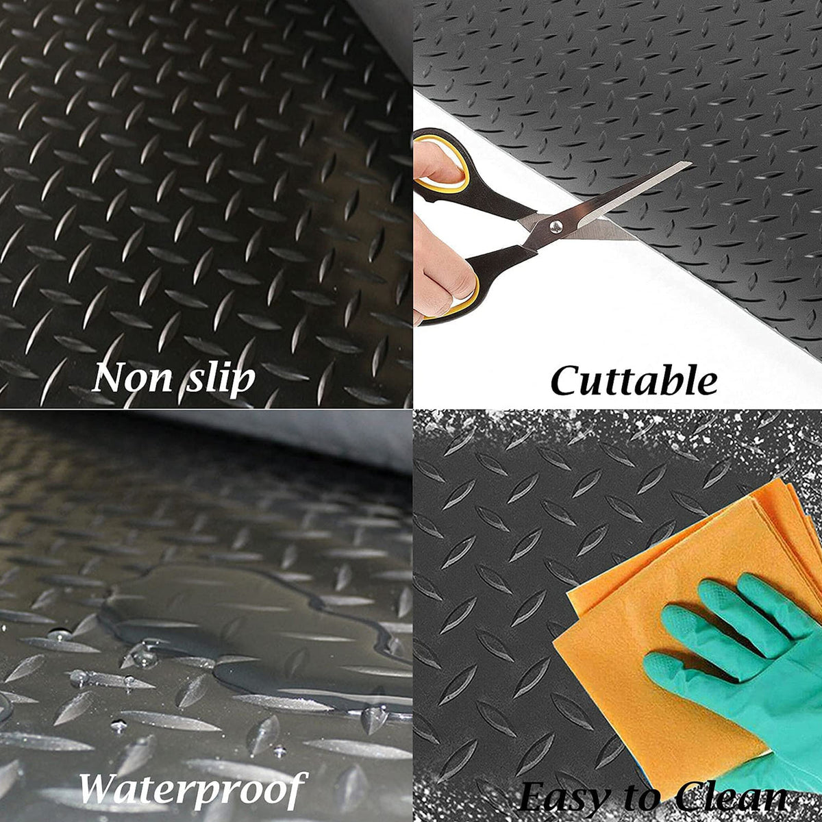 16.5ft x 3.3ft Heavy Duty Rubber Garage Floor Mat Roll N930829