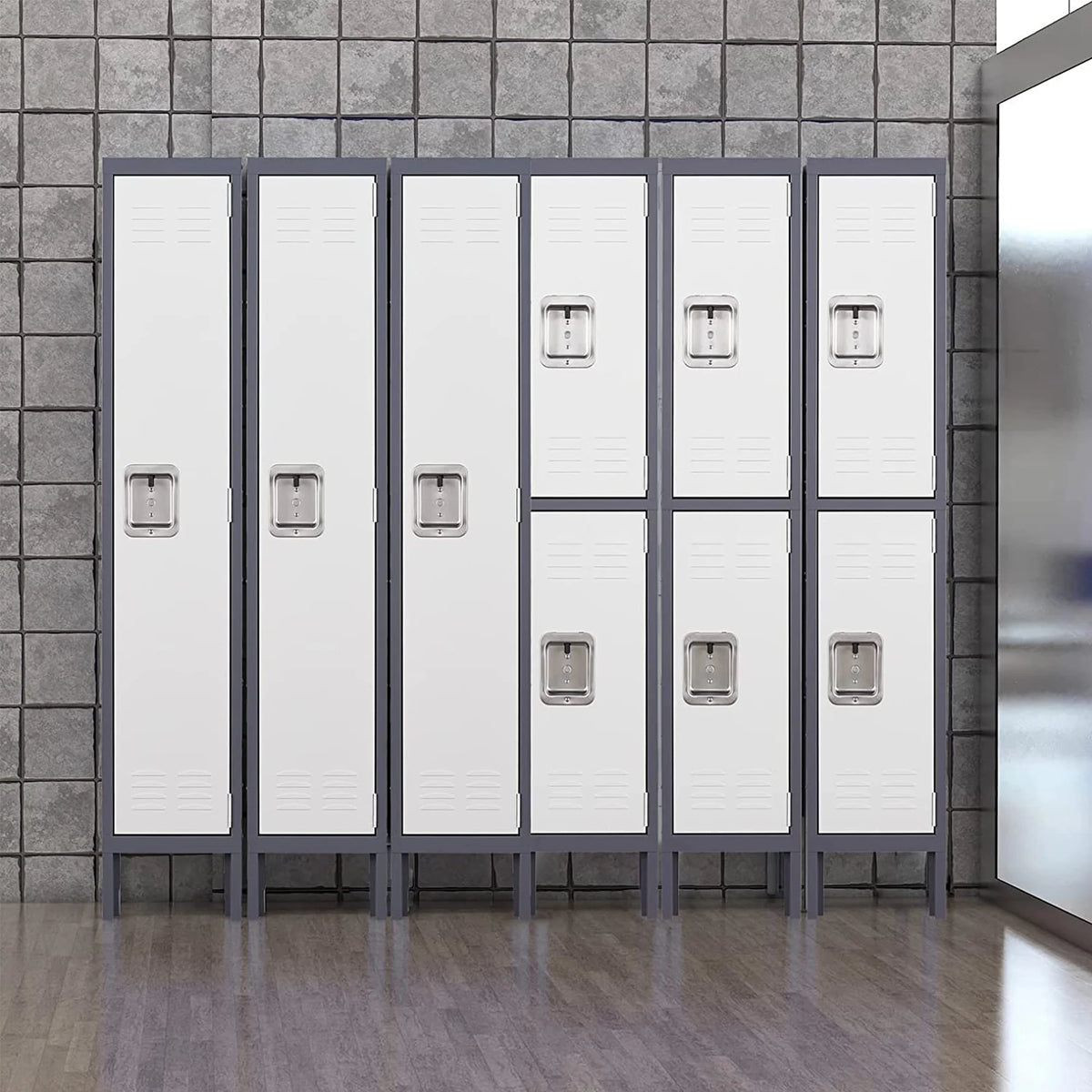 2-Tier Steel Locker Cabinet with Louvers M860