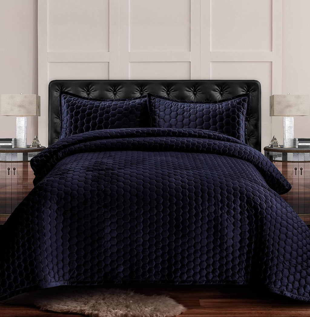Velvet Oversized Quilt Set, Queen, Camel J195638
